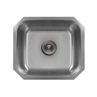 Pelican PL-VS2118 18G Stainless Steel Single Bowl Undermount Kitchen Sink 20-5/8'' x 17-7/8''
